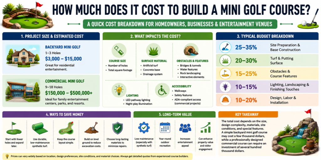 Mini golf course cost breakdown