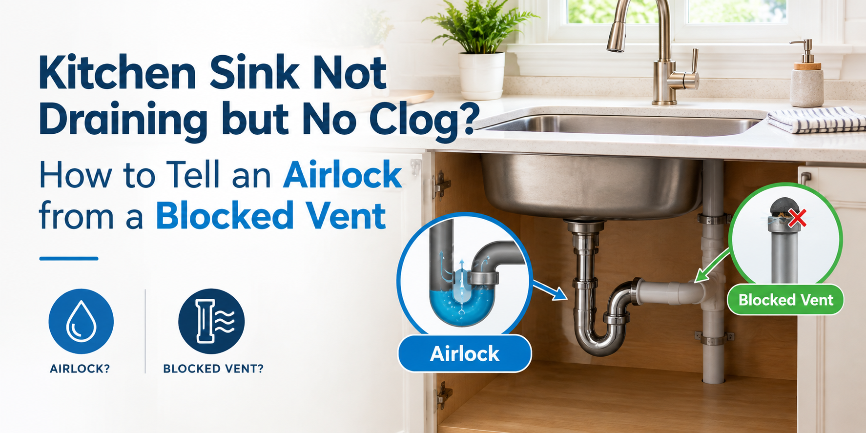 Kitchen Sink Not Draining but No Clog